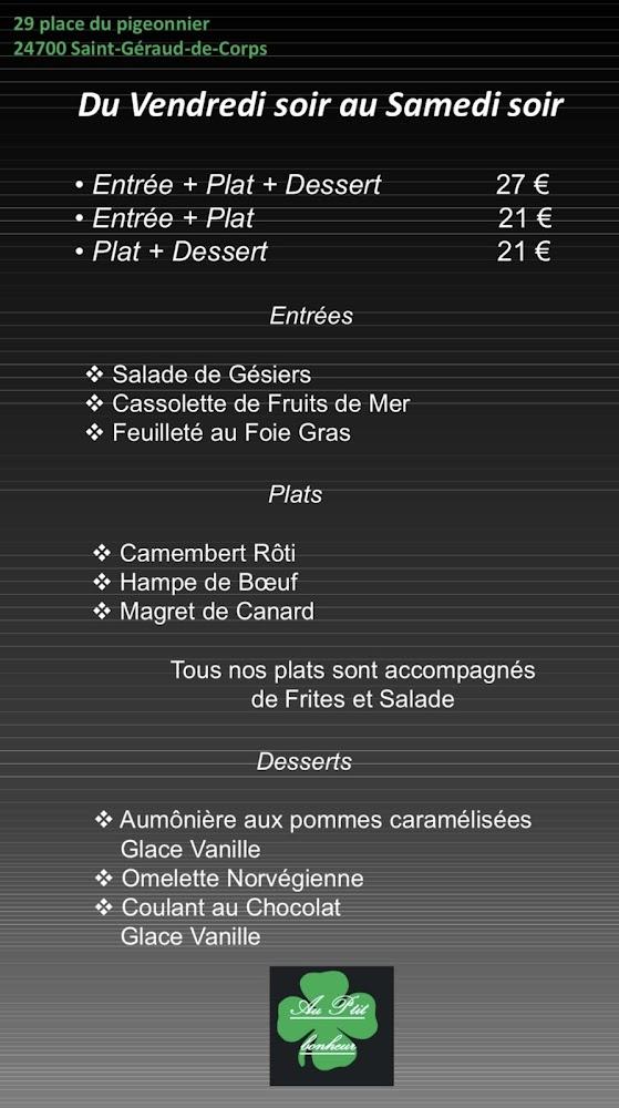 Au P’tit Bonheur - Menu Image 1